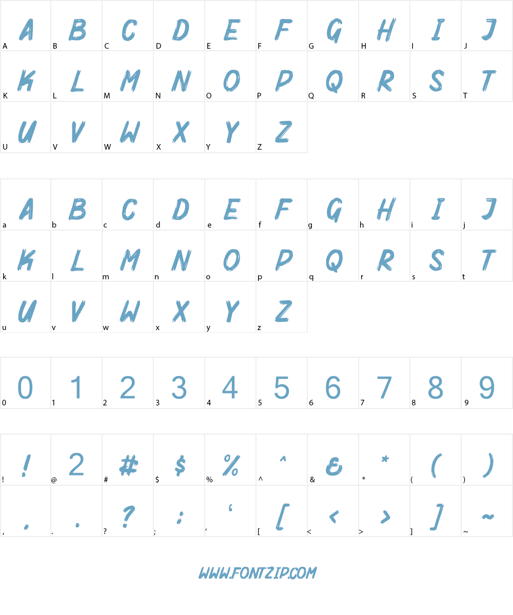 Mighty Brush Font Character